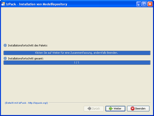 Installationsfortschritt