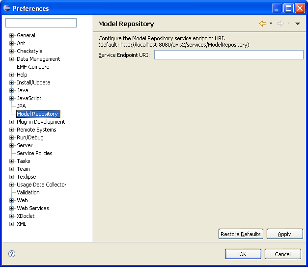 Konfiguration des Service Endpoint